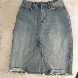 Abercrombie & Fitch distressed denim skirt